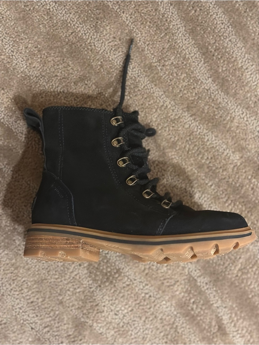 Sorel Lennox Lace Waterproof Boots in black waterproof suede - Picture 7 of 10